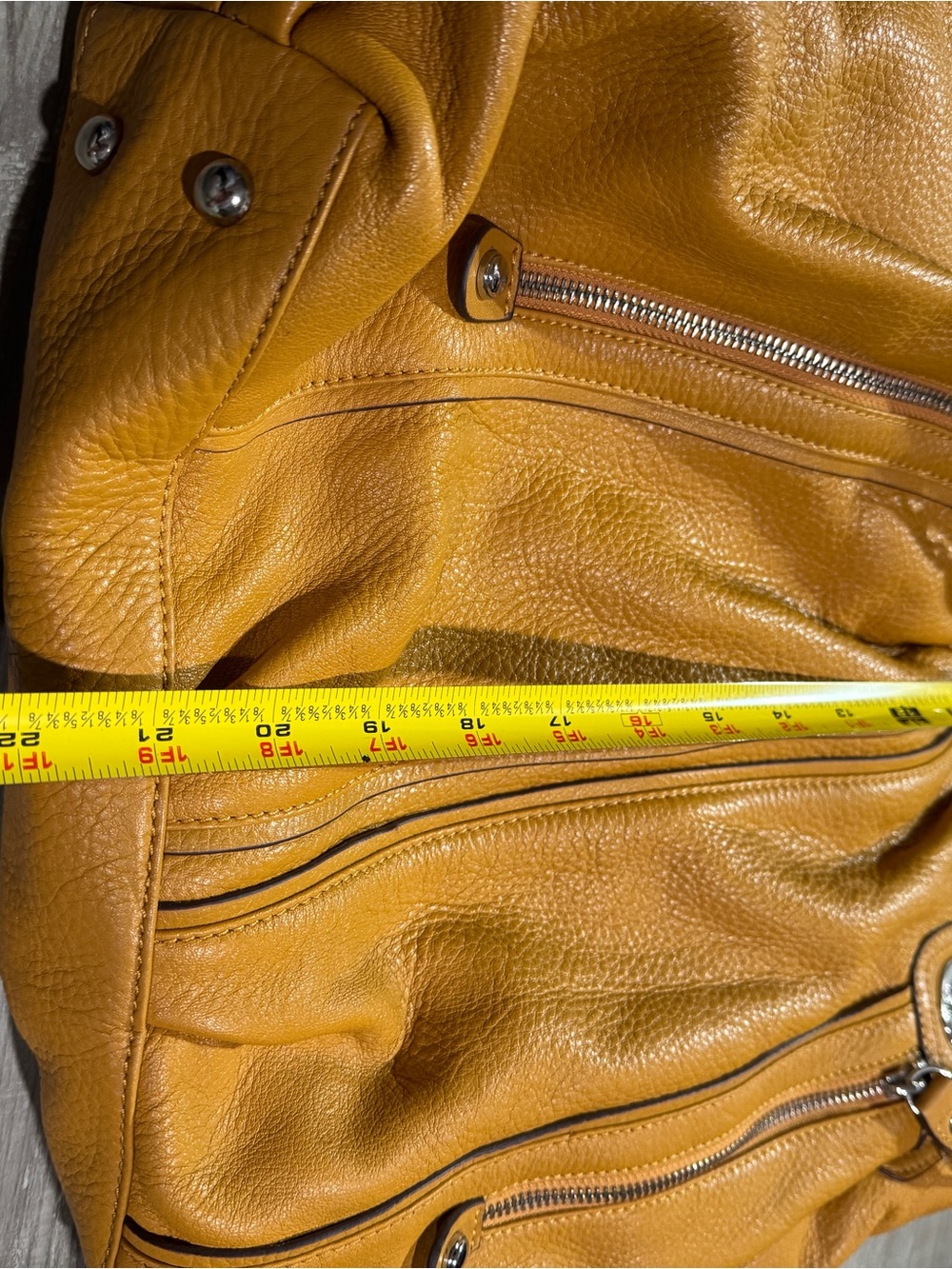 b. makowsky Mustard Yellow Leather Shoulder Bag - Picture 7 of 10